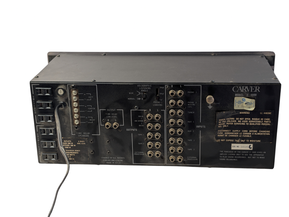 Carver C-4000 Preamp Sonic Holography - Autocorrelation Hi-Fi Control Conso -