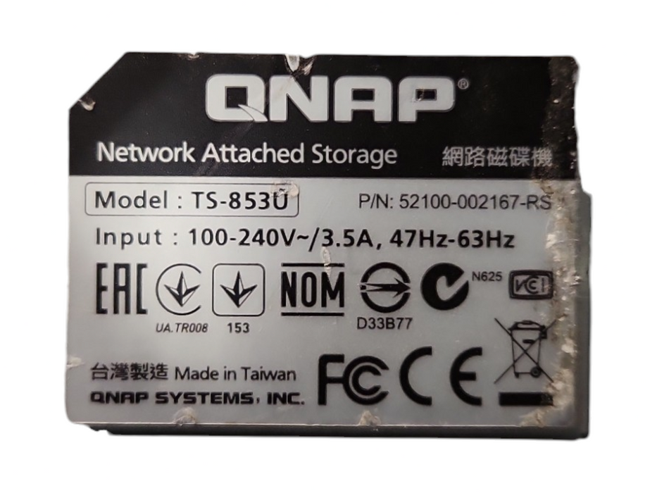 Qnap TS-853U-RP 2U 8-Bays NAS, No HDD/Caddies, READ