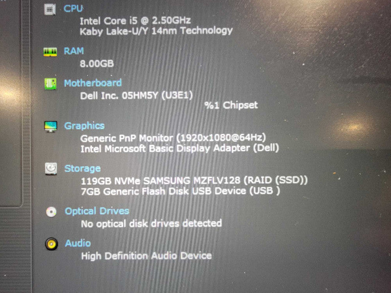 Dell XPS 13 9360 | Core i5-7200 @2.5GHz | 8GB RAM | 128GB SSD  Lap200