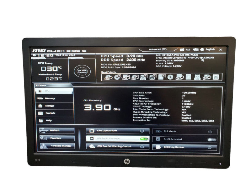 Custom 2U Rack-Mount Desktop Asus H110M-A Pro M2 i3-7100 4GB RAM NO HDD @