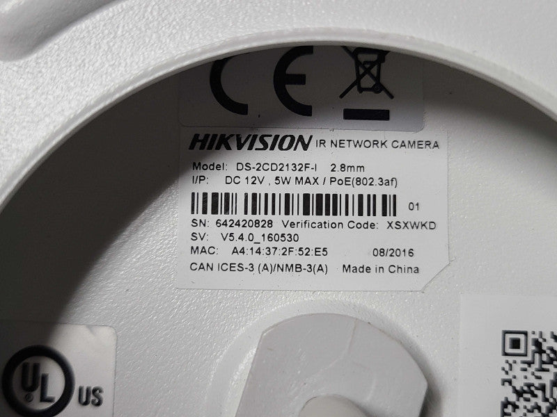 Hikvision DS-2CD2132F-I-4MM 3MP Outdoor Network Mini Dome Camera, READ