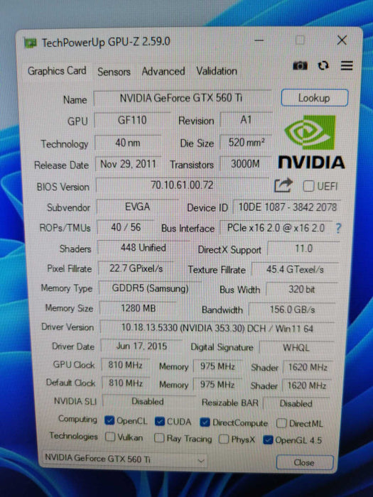 EVGA NVIDIA CLASSIFIED GTX 560Ti 1280MB %