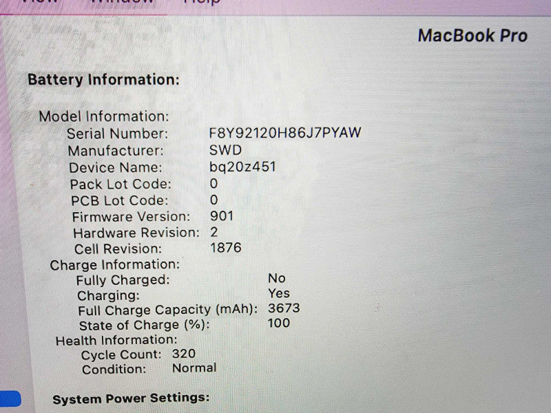 Apple Macbook Pro 2019 13\\" 4-Core i7-8569U @ 2.8GHz 16GB DDR3 250GB SSD (