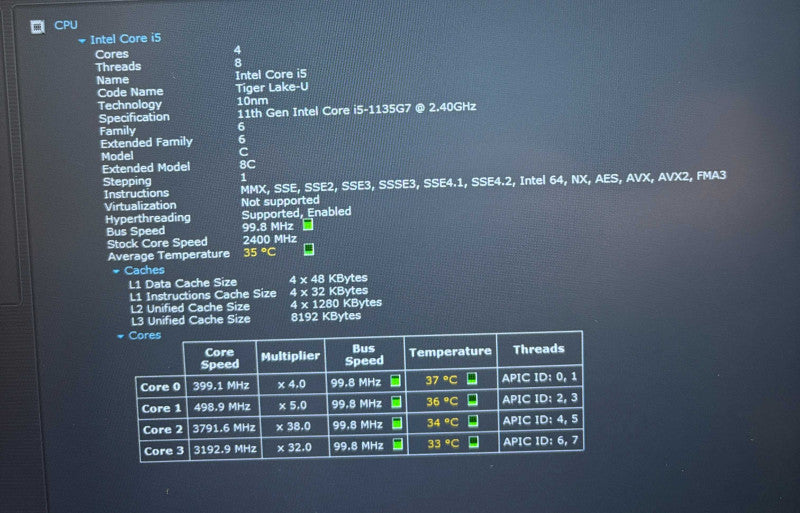 Dell Latitude 3420 Intel Core i5-1135G7@2.4GHz 16GBRAM 256GB SSD Q