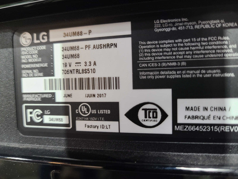 LG 34\\" Class 21:9 UltraWideÂ® Full HD IPS LED Monitor 34UM68-P, READ