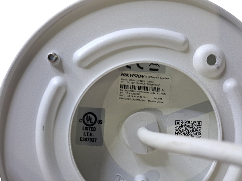 Hikvision DS-2CD2132F-I IR 4mm 3MP Fixed Dome POE Security Camera *READ*