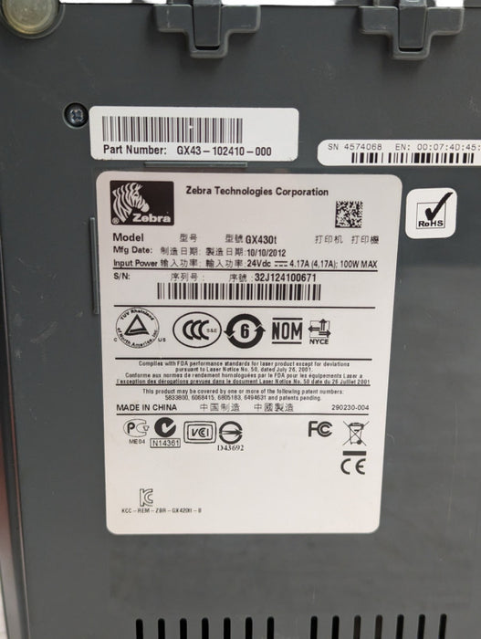 Zebra gx420d thermal label printer Please READ  -