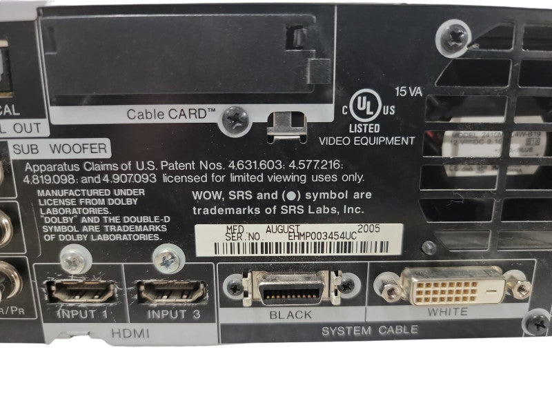Pioneer Media Receiver PDP-R06U Pure Vision Plasma Display System With Cords