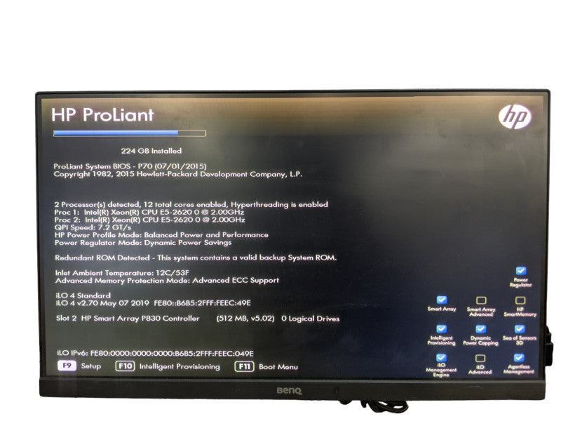 HP ProLiant DL380p Gen8 | 2x Xeon E5-2620 0 | 224GB DDR3 | No HDD | P830 RAID