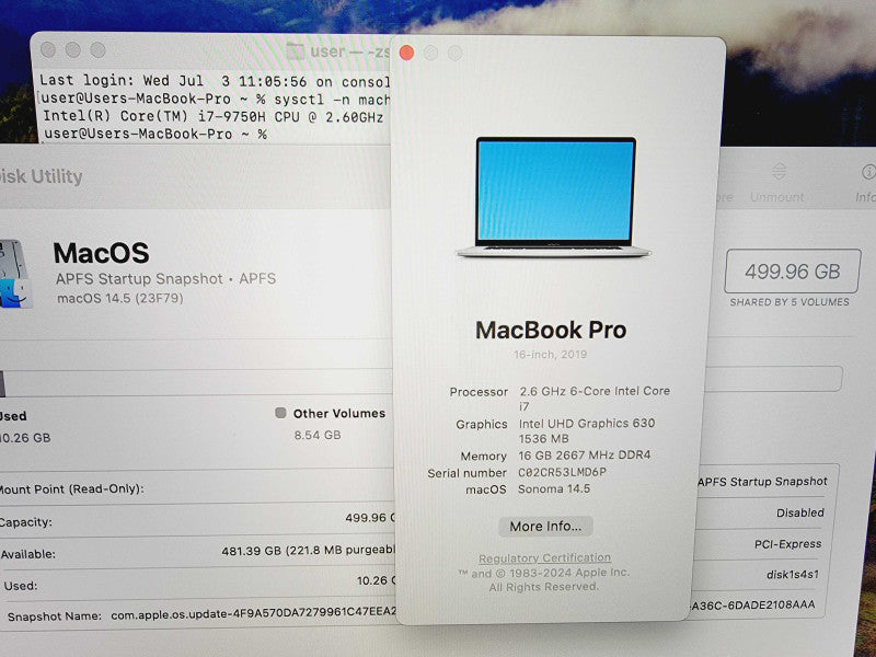 Apple Macbook Pro 2019 16\\" 6-Core i7-9750H @ 2.6GHz 16GB DDR4 512GB SSD Radeon Pro 5300 4GB (