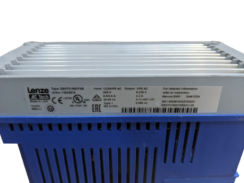 Lenze SMVector AC Tech 13622810 ESV751N02YXB *READ*