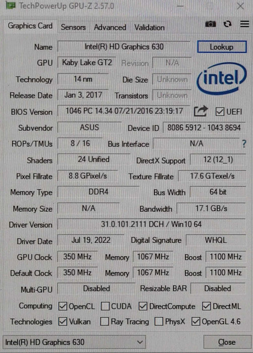 Custom PC/ASUS H110M-C, i3-7100 3.90GHz, 8GB DDR4, 1TB SSD, HD 630