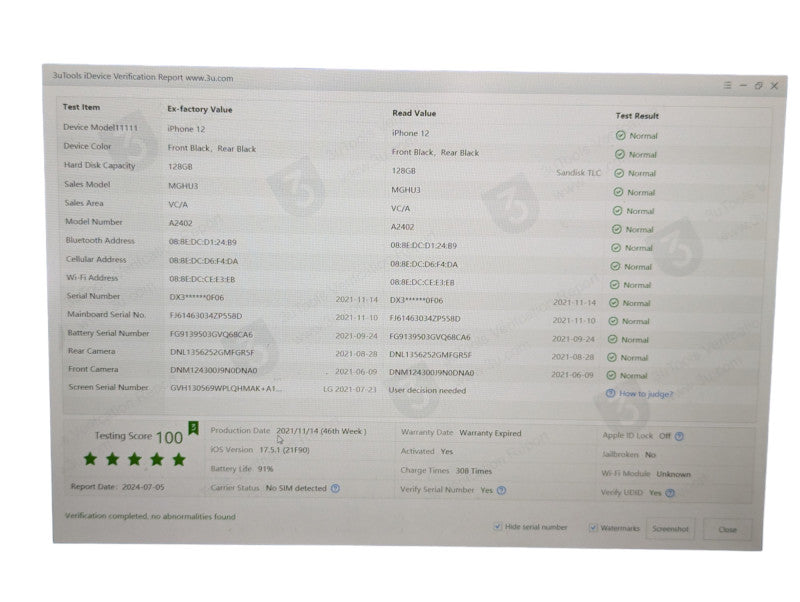 Apple iPhone 12 128GB UNLOCKED please READ  -