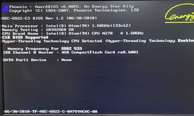 TF-AEC-6822-C3-1010 Advanced Embedded Fanless Controller 1.6GHz, 4GB CF Card _