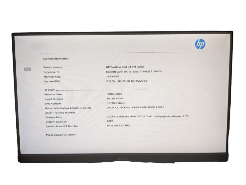 HP ProDesk 600 G4 USFF | Core i5-8500T | 16GB DDR4 | No HDD/No OS | No Wi-Fi