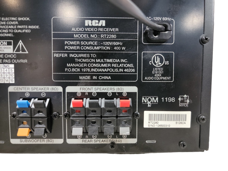 RCA RT2280 500W Home Theater AV Surround Receiver Amplifier