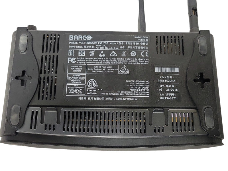 BARCO CLICKSHARE CSE-200 R9861520 WIRELESS PRESENTATION SYSTEM READ _