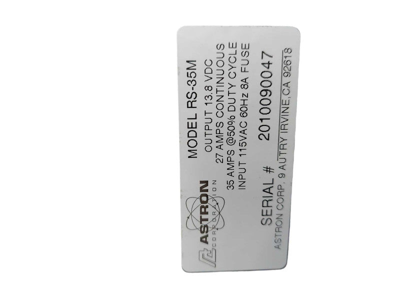 Astron Corporation Power Supply Model: RS-35M =