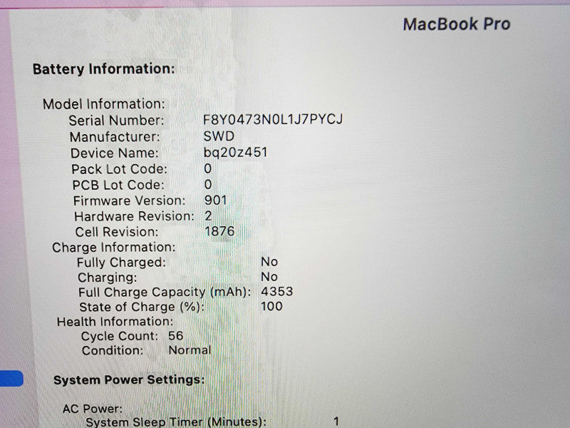 Apple Macbook Pro 2018 13\\" 4-Core i7-8559U @ 2.7GHz 16GB DDR3 256GB SSD (