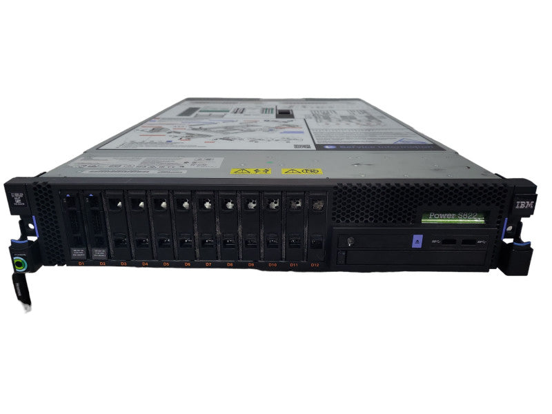 IBM Power S822 8284-22A 12SFF Power8 3.89GHz 6Core 64GB RAM No HDD Server Sys !