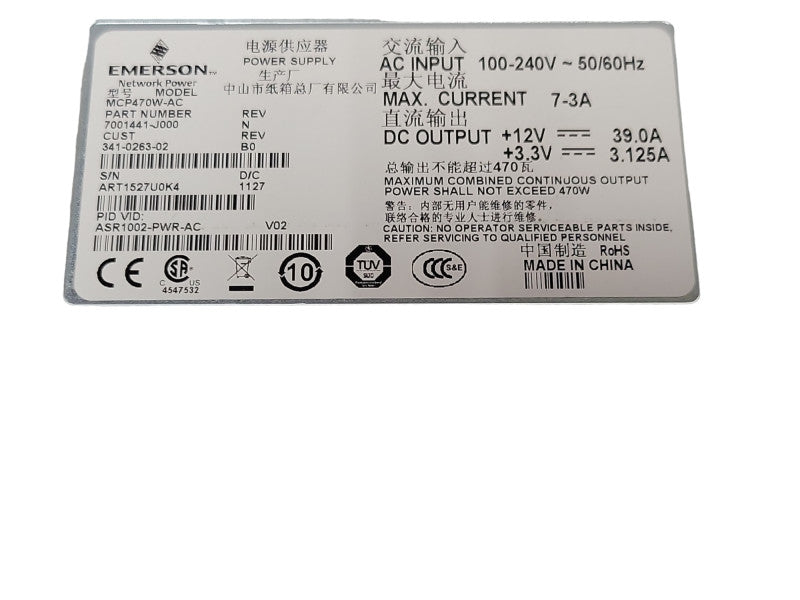 Cisco ASR1002-PWR-AC Switch power supply for ASR1002 switch Q_