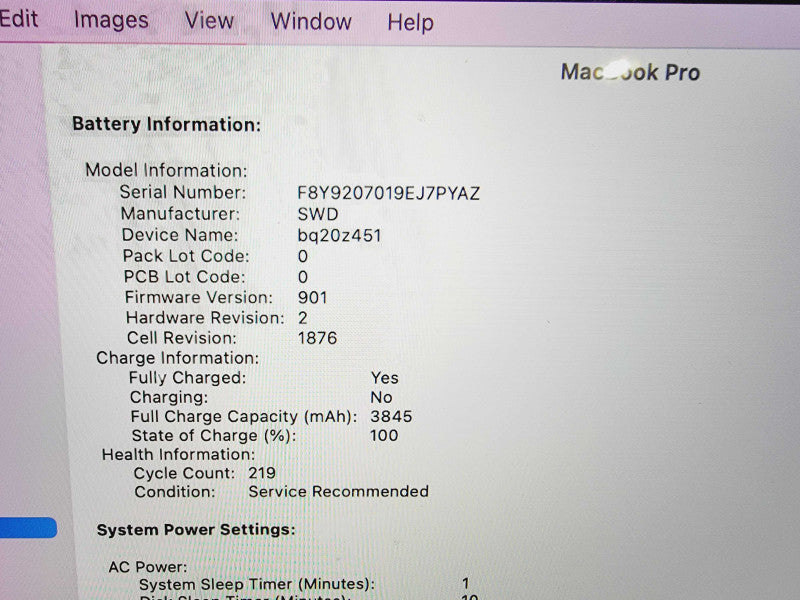 Apple Macbook Pro 2019 13\\" 4-Core i7-8569U @ 2.8GHz 16GB DDR3 256GB SSD (