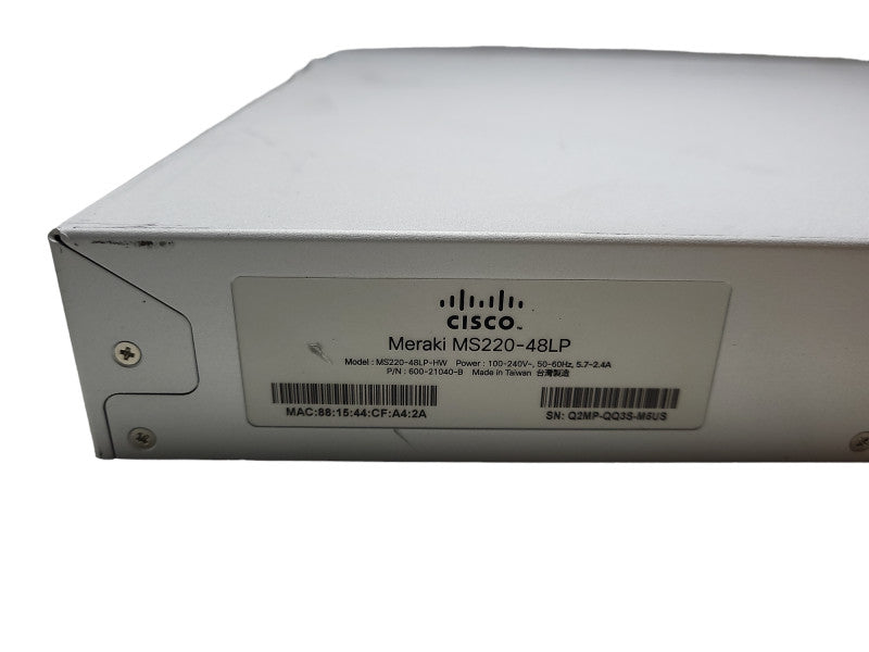 Cisco Meraki MS220-48LP 48-Port Gigabit PoE Cloud Managed Switch Claimed Q$