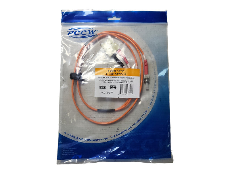 PCCW SC-ST MM DUPLEX 62.5/125 3\\'(0.9m) FIBER OPTIC CABLE Brand New Q$