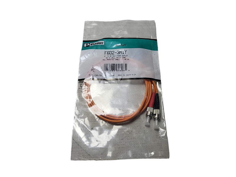 Panduit F6D2-3M1Y ST-SC MM Duplex 62.5/125 Patch cord  3mm Jacketed 1Meter  Q$