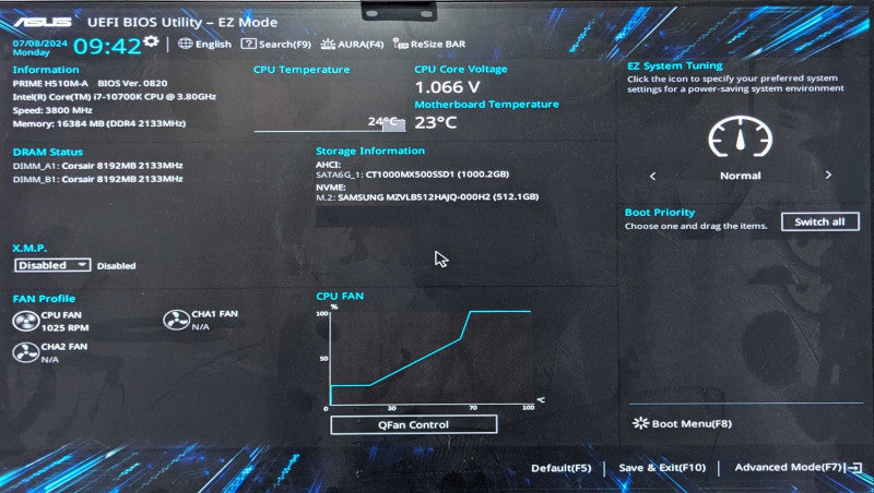 Custom PC/ASUS H510M-A, i7-10700K 3.80GHz, 16GB DDR4, 512GB NVMe, 1TB SSD