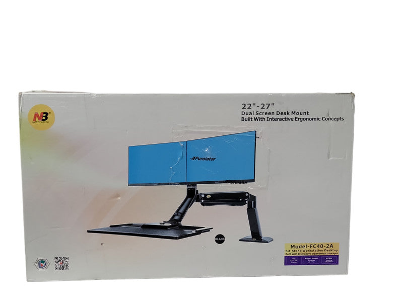North Bayou Dual Monitor Desk Workstation Mount FC40-2A 22\\"-27\\", READ _
