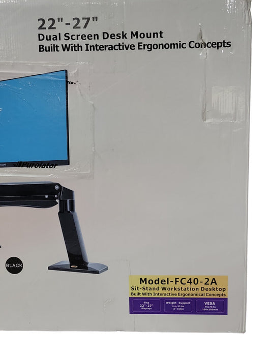 North Bayou Dual Monitor Desk Workstation Mount FC40-2A 22\\"-27\\", READ _