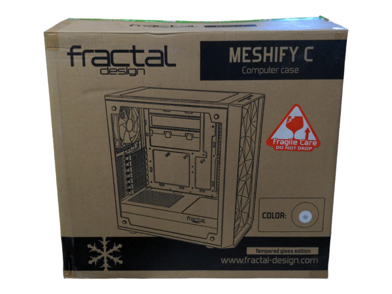 Fractal Design Meshify C Tempered Glass edition Computer Case, White