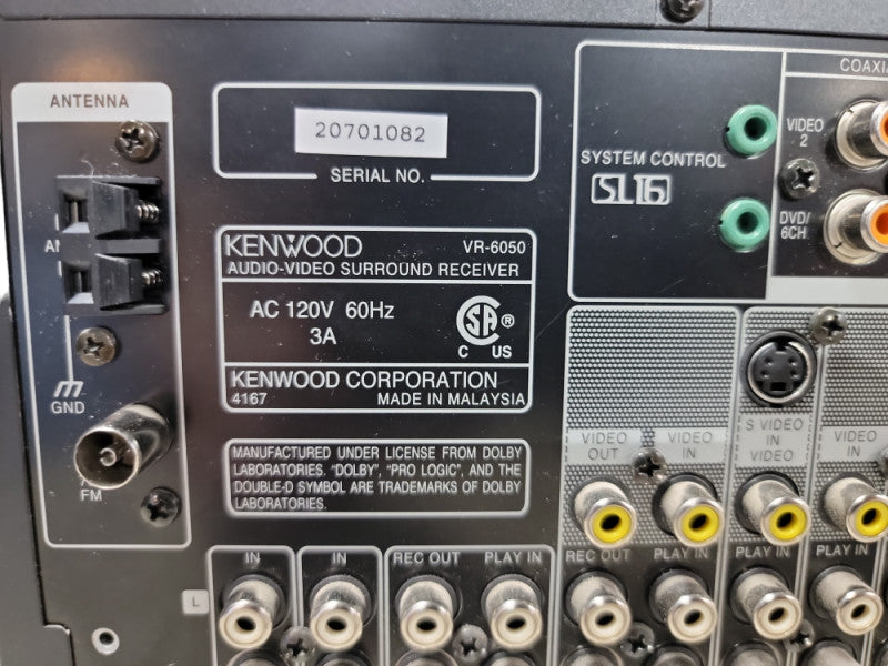 Kenwood VR-6050 Surround 5.1 Home Theater Audio-Video Receiver
