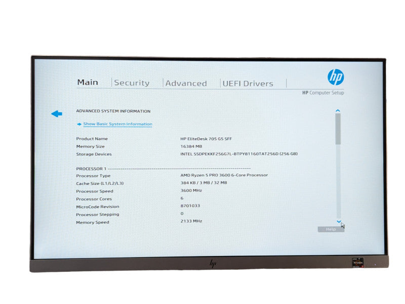 HP EliteDesk 705 G5 SFF Ryzen 5 PRO 3600 16GB RAM & 256GB NVMe Quadro K1200  -