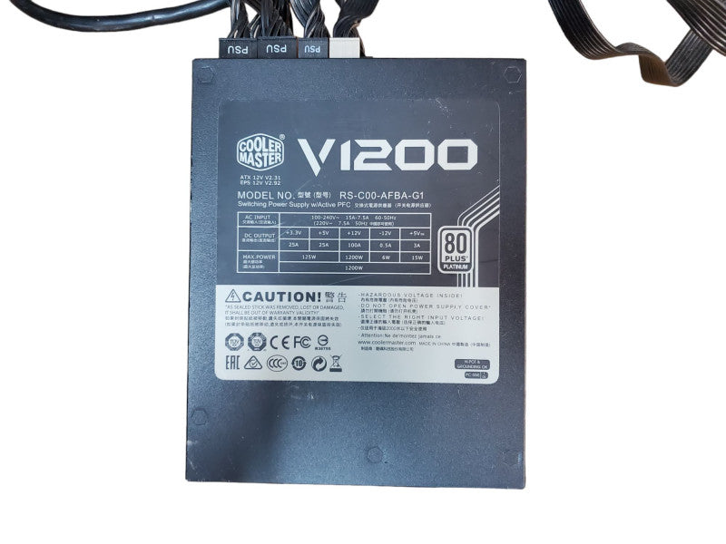 Corsair V1200 Platinum 1200W Fully Modular PSU (RS-C00-AFBA-G1) @