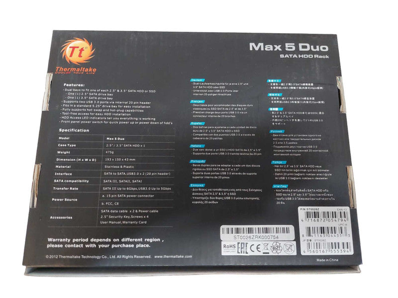 Thermaltake Max 5 Duo Sata HDD Rack Interchangeable Tray 3.5\\" & 2.5\\" =