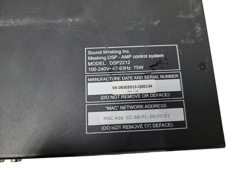 AtlasIED SMI-SoundMaskit DSP2212 Digital Networkable, Sound Masking Processor