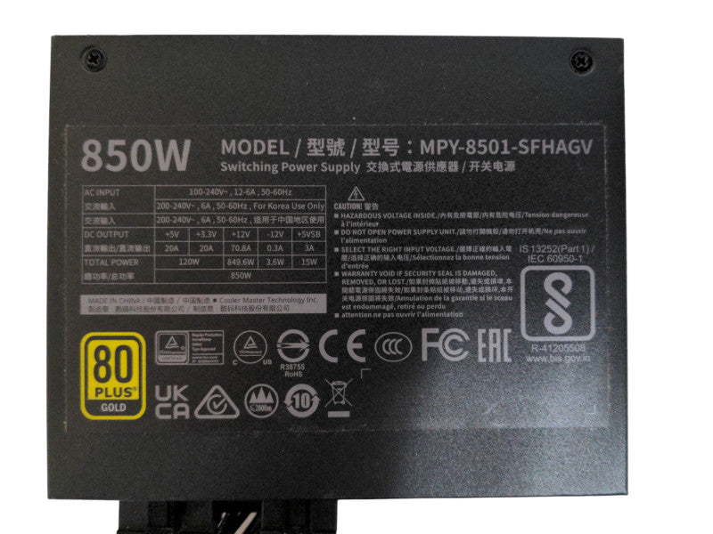 Cooler Master V850 850W 80 Plus Gold SFX Power Supply