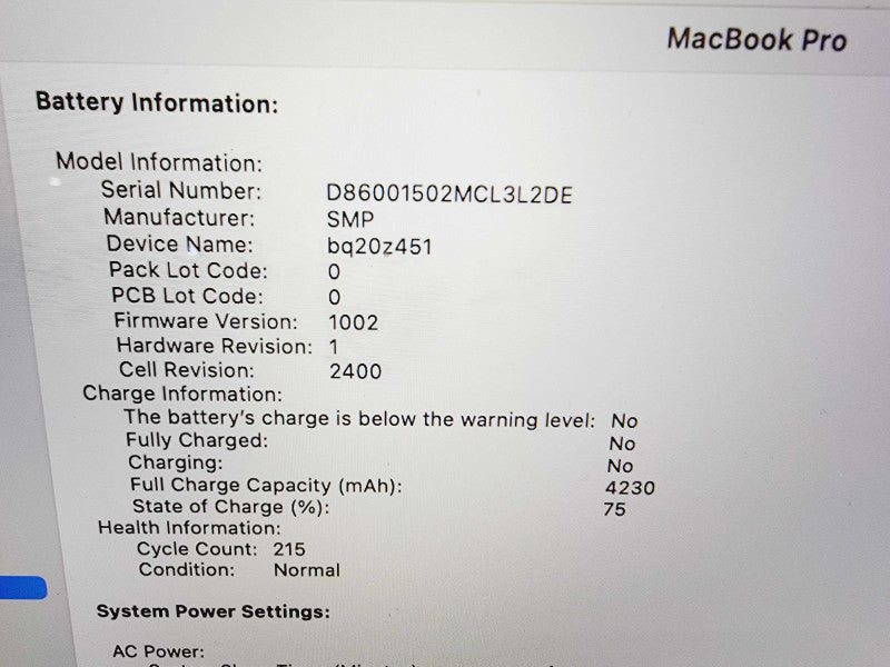 Apple Macbook Pro 2019 13\\" 4-Core i5-8257U @ 1.4GHz 16GB DDR3 256GB SSD (