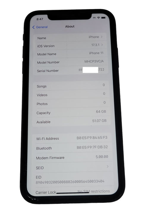 Apple iPhone 11 64GB unlocked phone READ description _