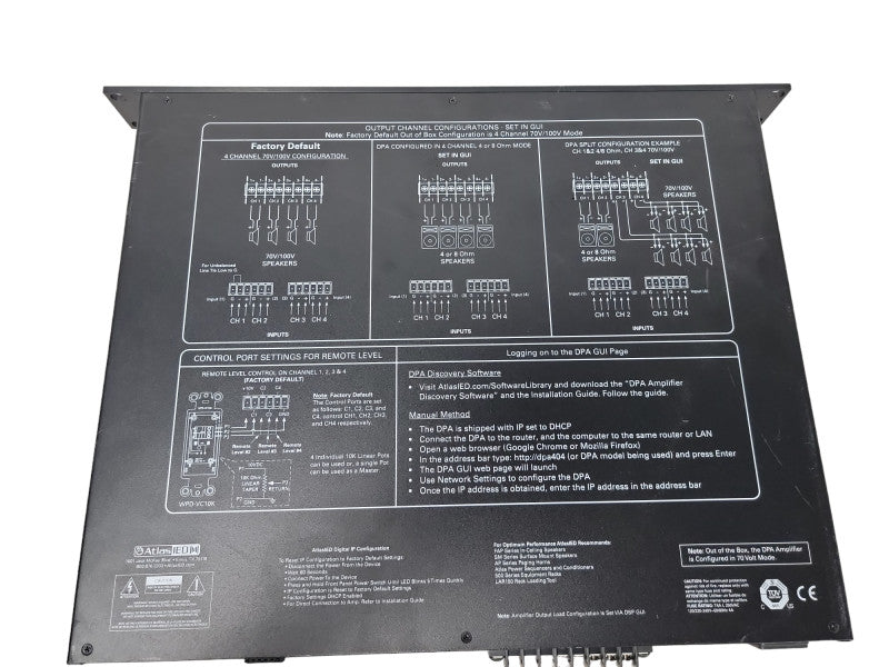 Atlas Sound DPA 1202 Digital Power Amplifier 1U