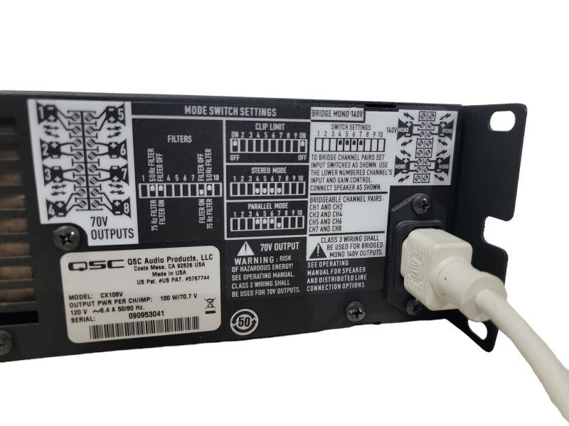 QSC CX108V Audio Amplifier- 8 Channel