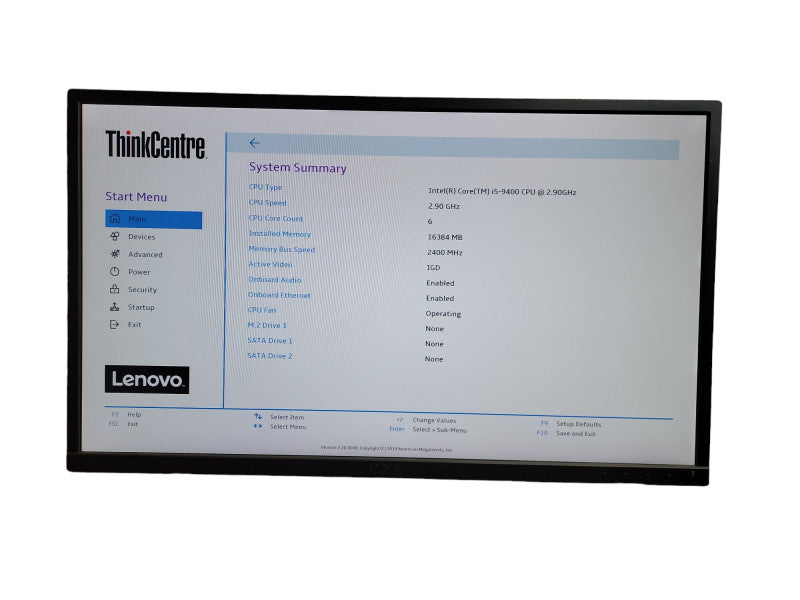 Lenovo ThinkCentre M720e SFF Intel i5 - 9400 CPU @  2.90GHz 16GB DDR4 Ram  QÎ¸