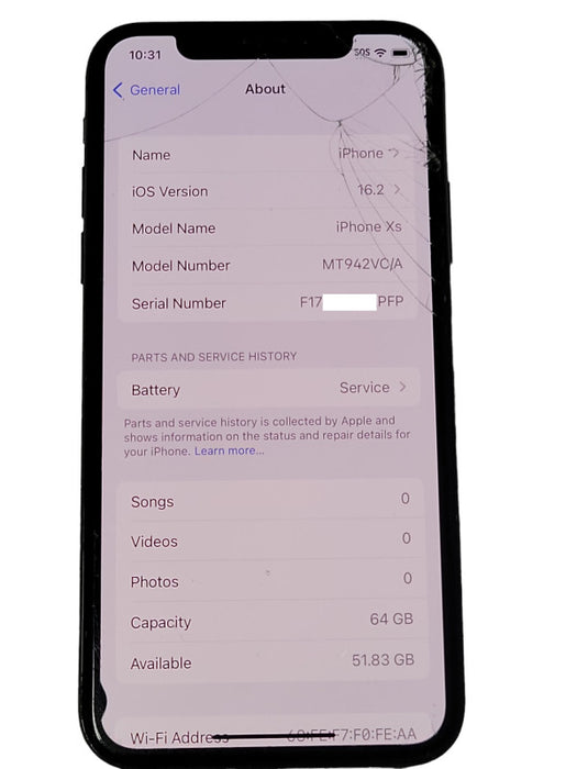 Apple iPhone XS 64GB unlocked phone, READ _