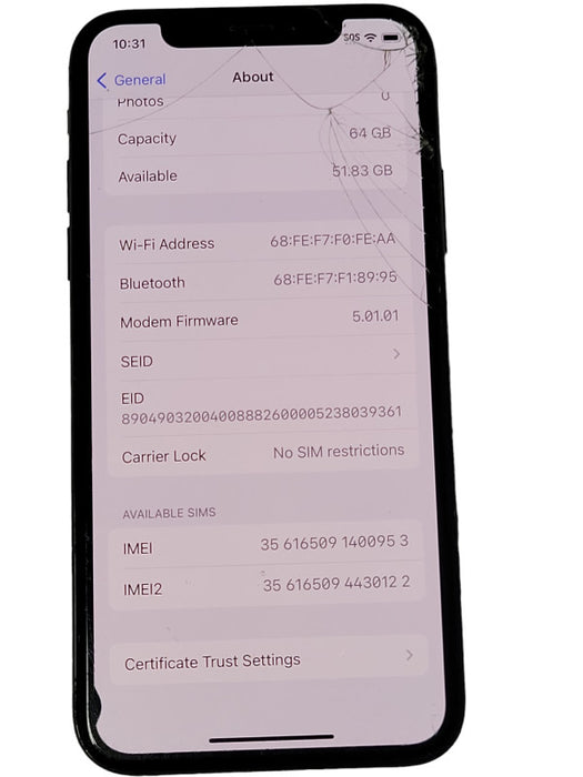 Apple iPhone XS 64GB unlocked phone, READ _
