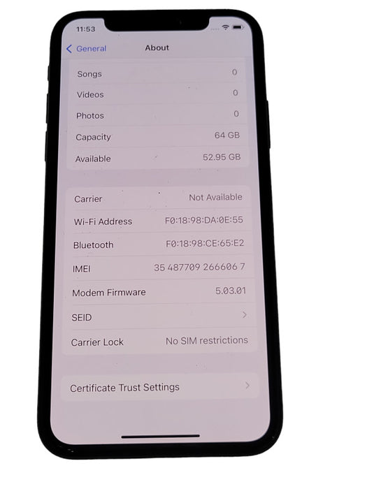 Apple iPhone X 64GB unlocked phone, READ _
