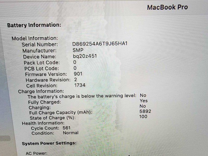 Apple Macbook Pro 2019 15\\" 8-Core i9-9880H @ 2.3GHz 16GB DDR4 512GB SSD Radeon Pro 560x 4GB (