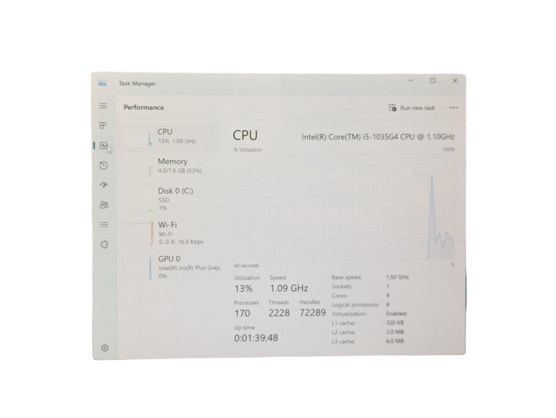 Surface Pro 7 Intel Core i5-1035G4 @ 1.10Ghz 8GB RAM & 256GB SSD 1866 -