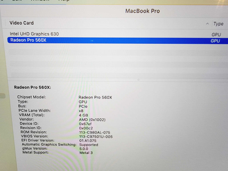 Apple Macbook Pro 2018 2018 16\\" 6-Core i9-8950HK @ 2.9GHz 16GB DDR4 512GB SSD (